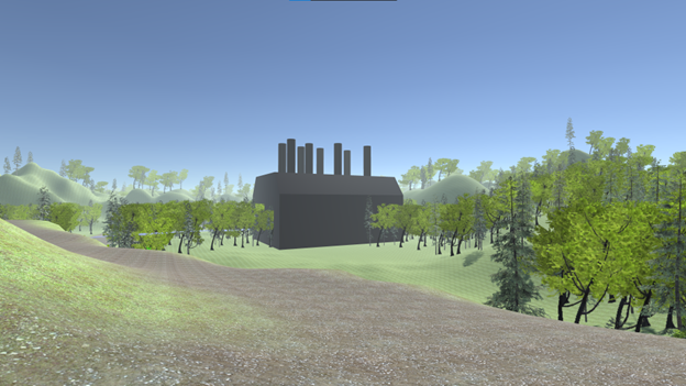 Black factory in the middle of nowhere