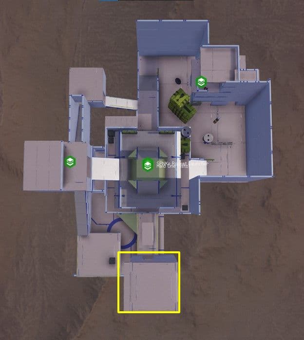 Top down view of safe house