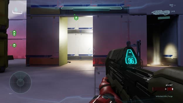 Lower level of video game sniper tower